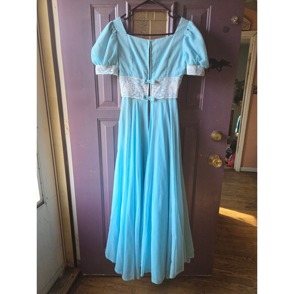 Vintage Lorrie Deb Dress Union Made In USA 1960's Womens Size 5/6 Robin Egg Blue - Picture 3 of 9
